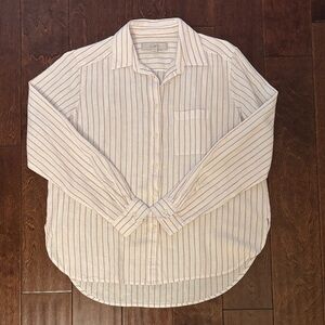 LOFT Linen Blend Relaxed Fit Button Down